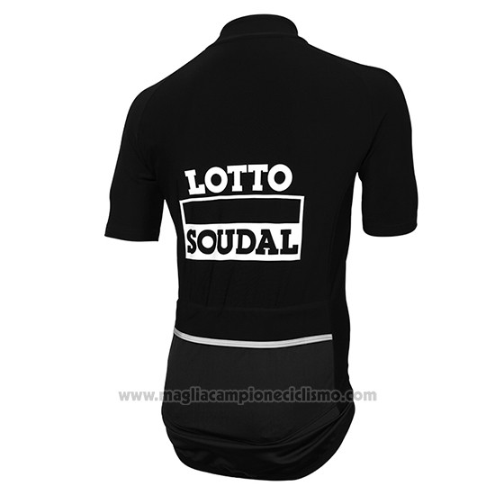 2016 Abbigliamento Ciclismo Lotto Soudal Nero Manica Corta e Salopette